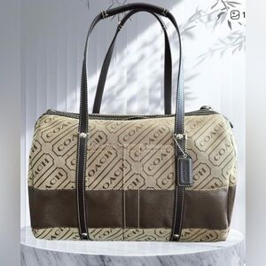 Coach Beige and Brown Signature Satchel perfect condition